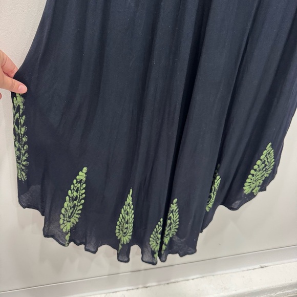 Asha Vintage Free Size Boho Dress Viscose Paisley Applique Handkerchief Tank - Picture 7 of 7